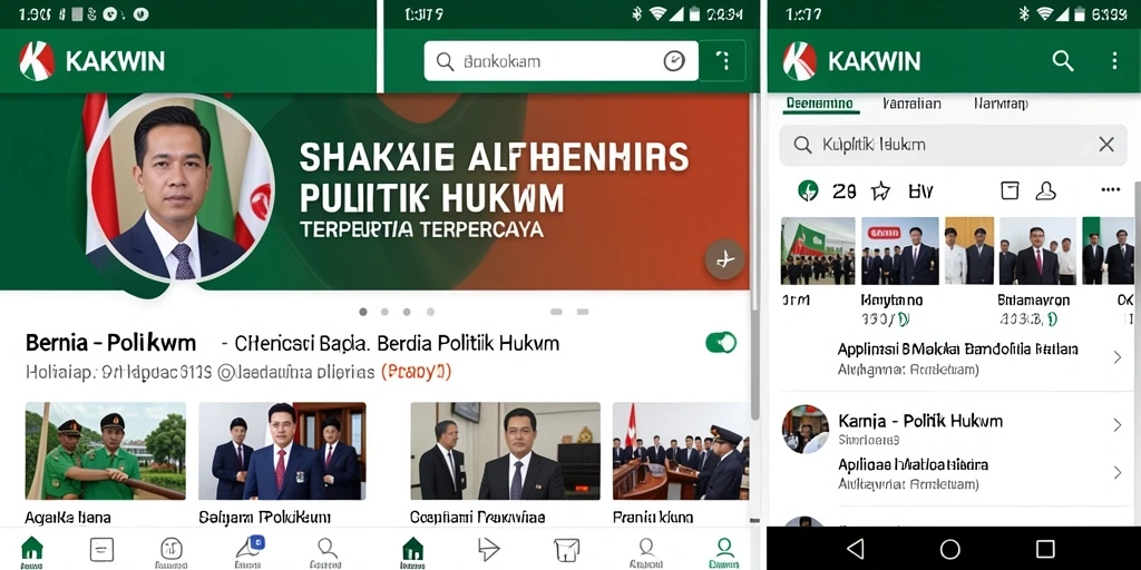 Antarmuka KAKWIN yang modern dan informatif untuk berita politik hukum.