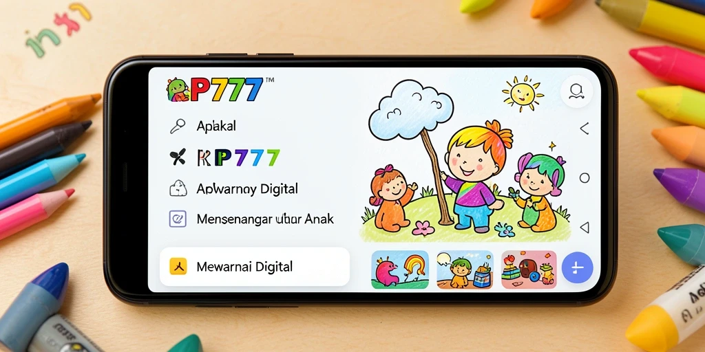 Tampilan antarmuka pengguna RP777 yang berwarna-warni dan menarik.