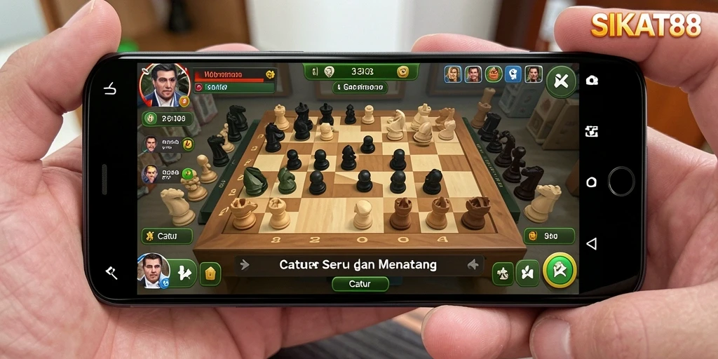 Antarmuka menarik dengan fitur catur yang lengkap.