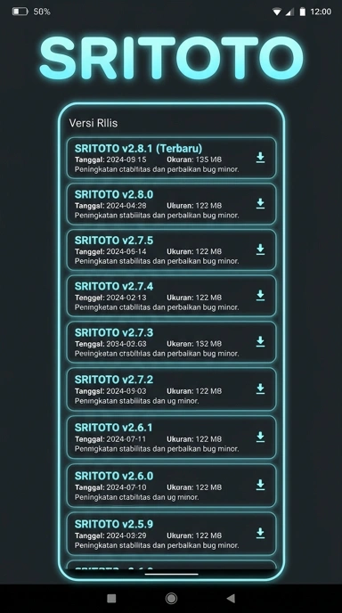 Riwayat Versi sritoto untuk Pengguna Android